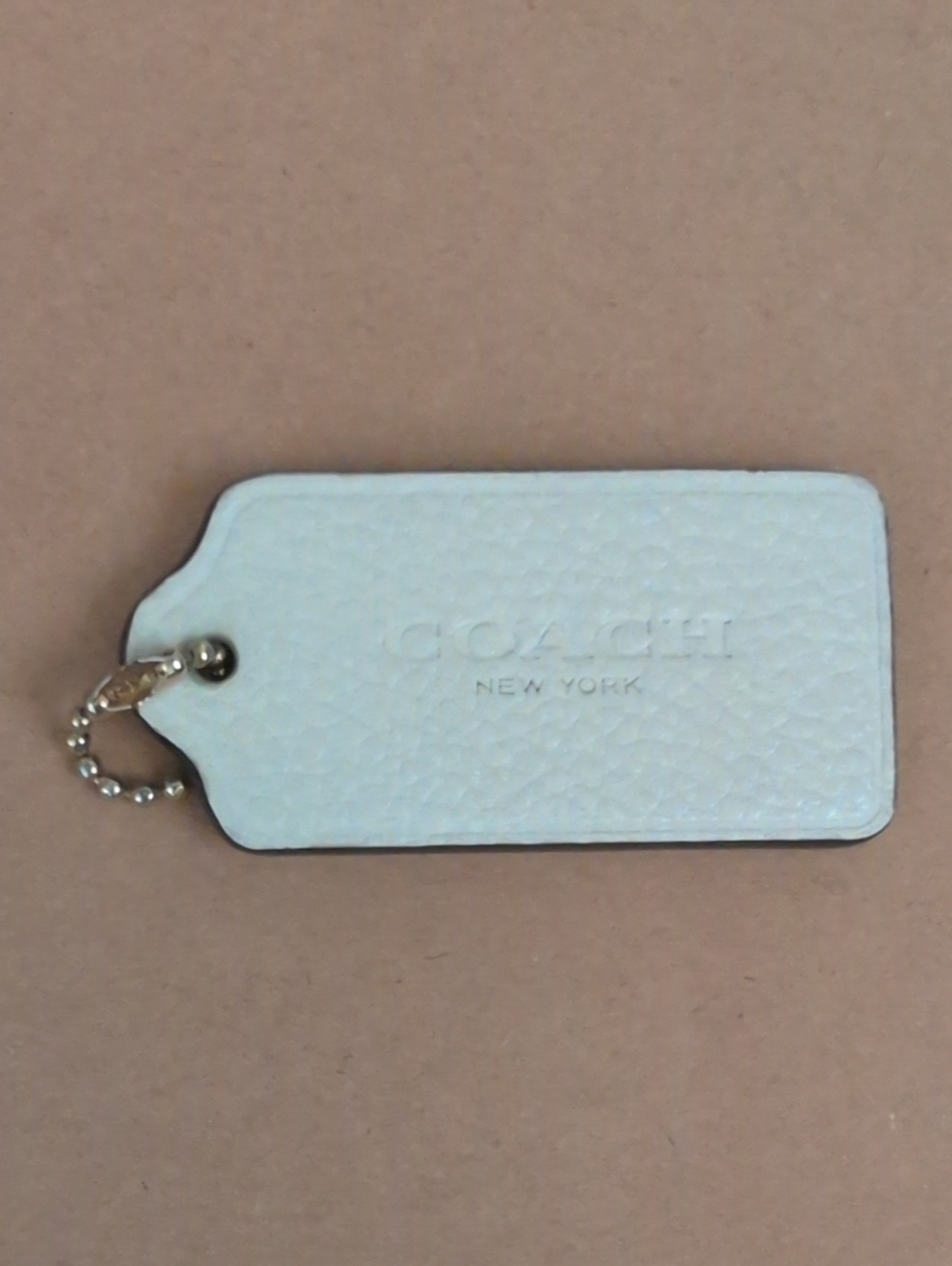 ** FREE w/PURCHASE OF ANY BAG** Coach White Leather Tag w/Original Gold Chain